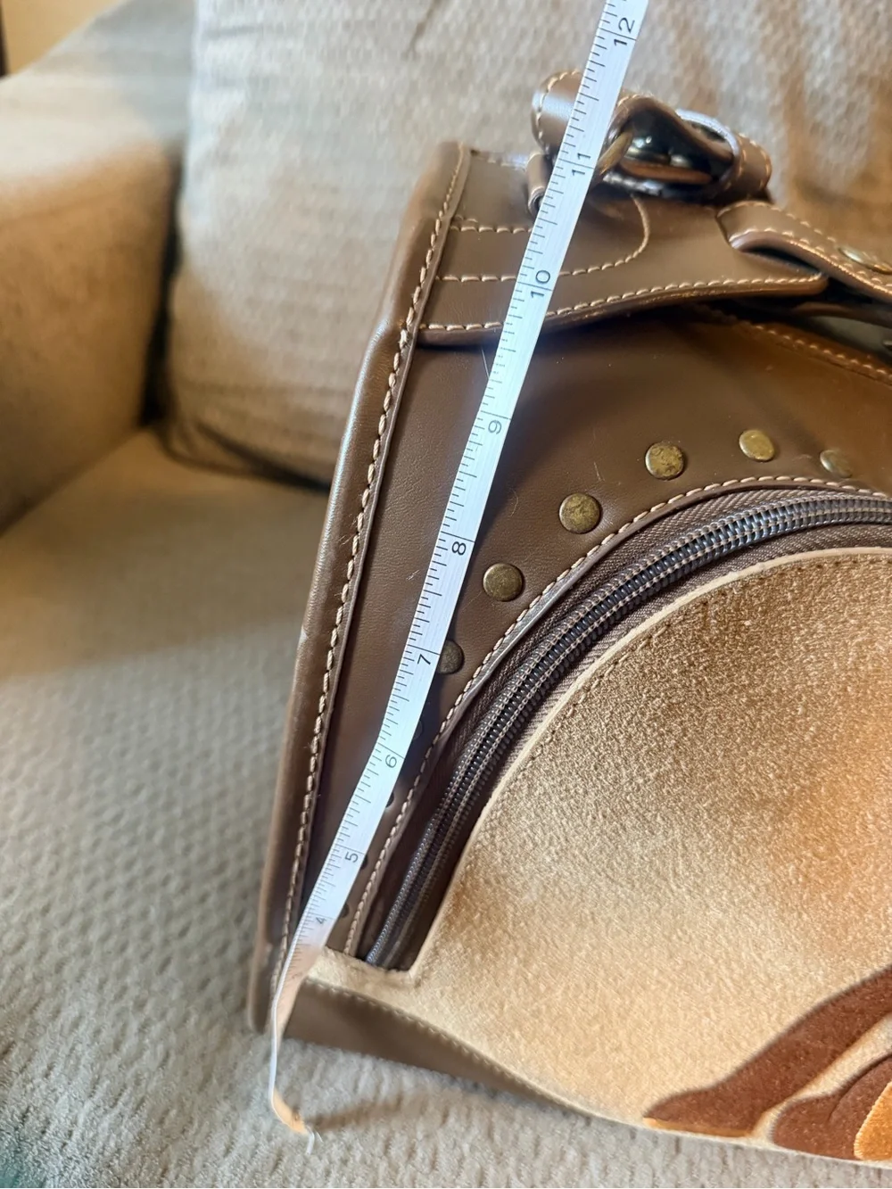 Brown Monkey Appliqué Men’s Travel Bag